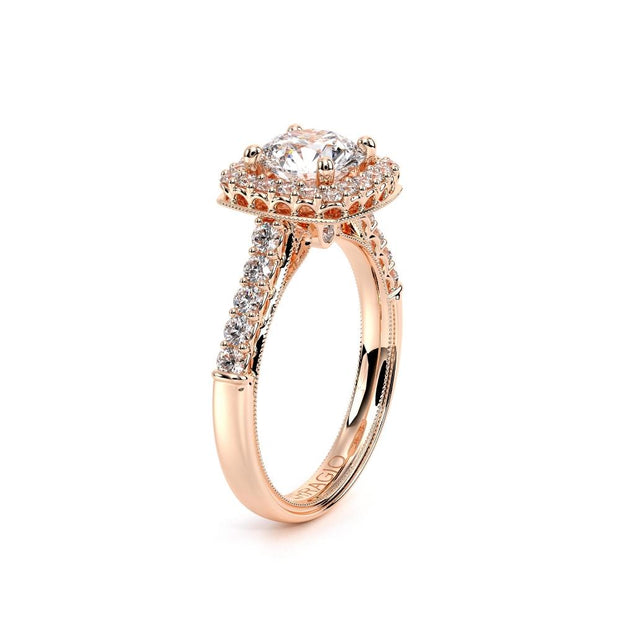 Verragio Renaissance-903-6 Halo 0.35ctw Side-Diamond Engagement Ring (Round or Cushion)