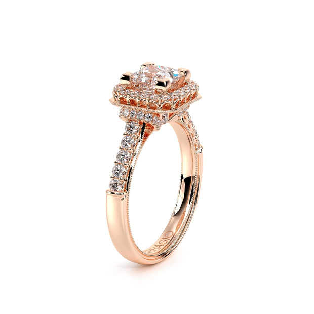 Verragio Classic 908P 55 0.50ctw Square Halo Side-Diamond Engagement Ring