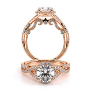 Verragio Insignia-7070 0.45ctw Round Pave Halo Twist Diamond Shank Engagement Ring (Princess or Oval cut)