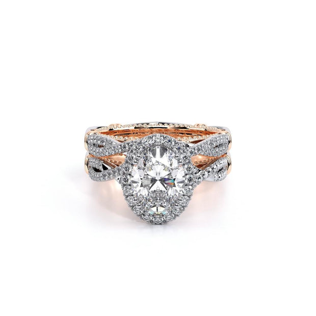 Verragio Parisian D-106 0.25ctw Double-prong Halo twist shank Engagement Ring (Round, Princess, Cushion or Oval Cut)