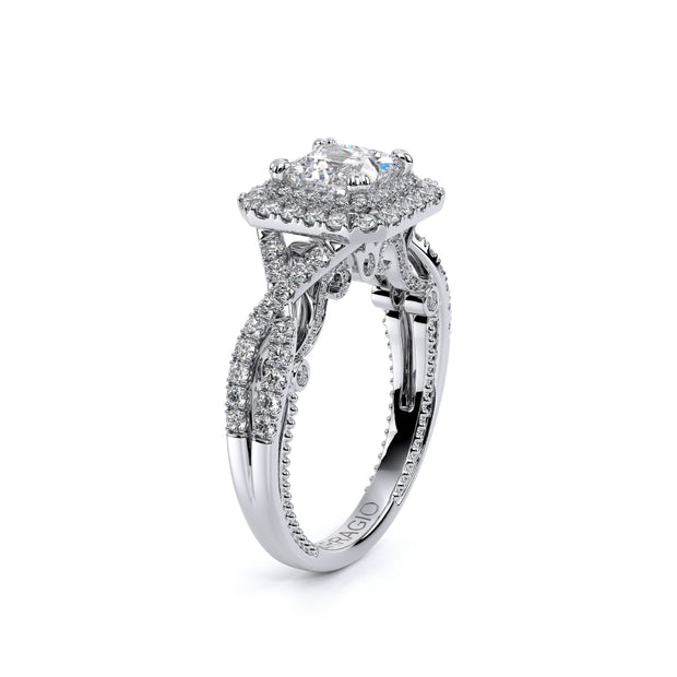 Verragio Insignia-7084 0.55ctw double halo square twist shank Engagement Ring  Round, Princess, Oval or Cushion Cut)