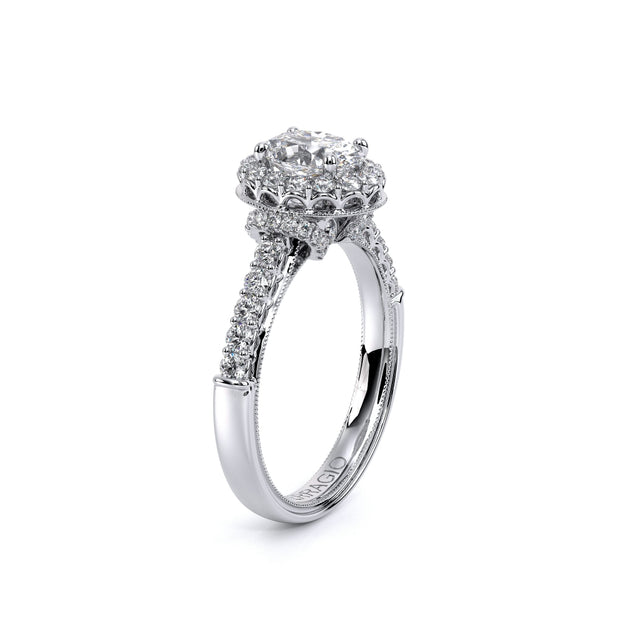 Verragio Renaissance 908OV7X5 0.60ctw Fancy Oval Halo Side-Diamond Engagement Ring | Fame Diamonds