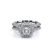Verragio Classic 908P 55 0.50ctw Square Halo Side-Diamond Engagement Ring