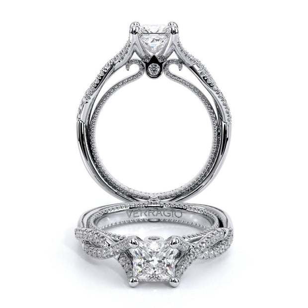 Verragio Couture-0421R Round Solitaire 0.25ctw Side-Diamond Engagement Ring (Also Available in Princess cut, Oval Cut)