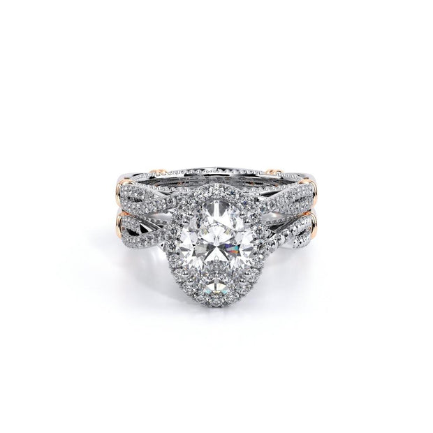 Verragio Parisian D-106 0.25ctw Double-prong Halo twist shank Engagement Ring (Round, Princess, Cushion or Oval Cut)