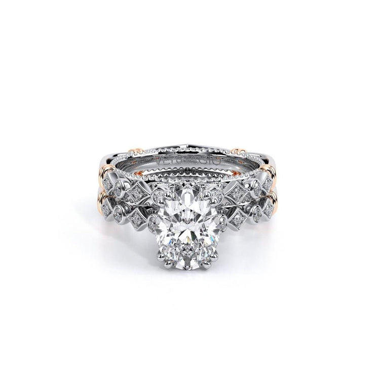 Verragio PARISIAN-154 Vintage Diamond Engagement Ring 0.10TW ( Round, Princess or Oval Cut)