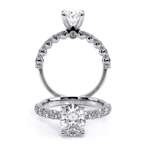 Verragio Renaissance-950-2.7 0.80 ctw Round Solitaire Side-Diamond Engagement Ring (Oval or Pear Cut)