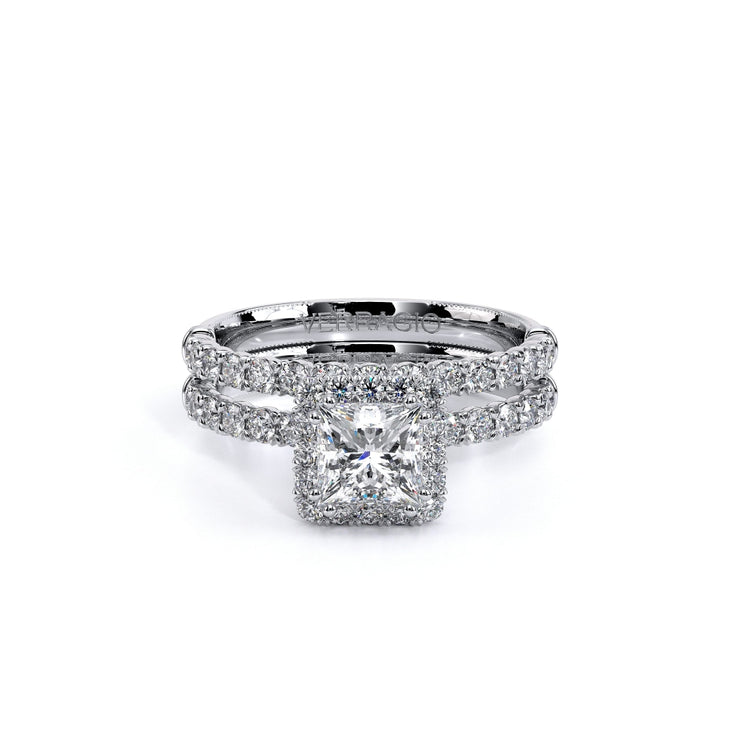Verragio Renaissance 9541.8 Halo Princess Cut Diamond Engagement Ring 0.55 Ct.(Also Available in Oval and Cushion cut)