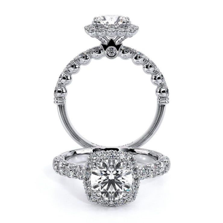 Verragio Renaissance 954-2.5 Princess Pave Halo Diamond Engagement Ring 0.95 Ct. (Available in Princess, Oval & Cushion Cut)