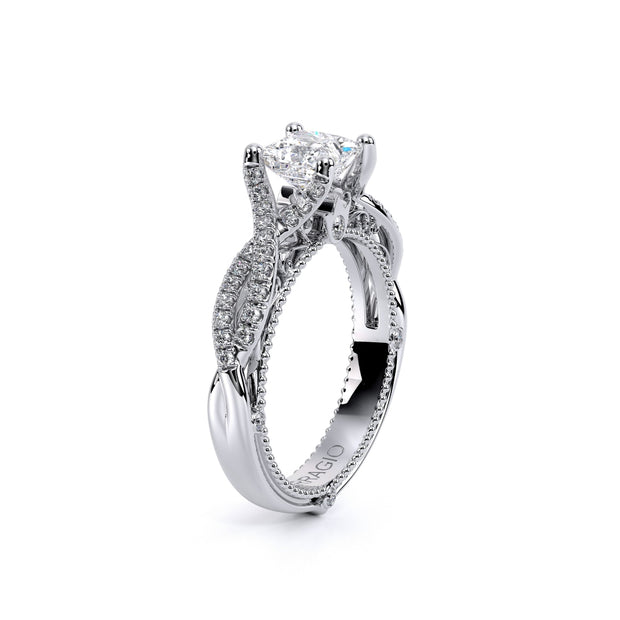 Verragio Venetian-5003 Princess Solitaire 0.25ctw Twist Shank Diamond Engagement Ring (Available in Round, Princess, Oval, Pear)