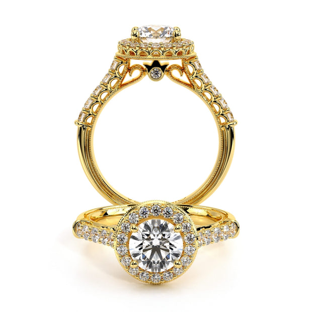 Verragio Renaissance-903-6 Halo 0.35ctw Side-Diamond Engagement Ring (Round or Cushion)
