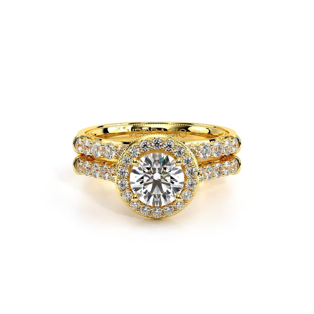Verragio Renaissance-903-7 Halo 0.50ctw Side-Diamond Engagement Ring ( Round or Cushion)