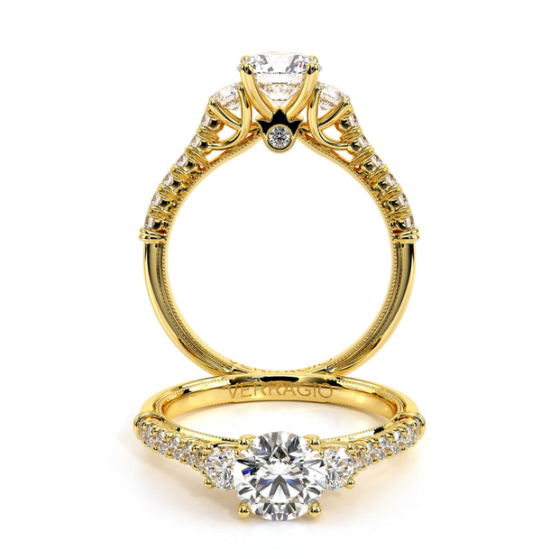 Verragio Renaissance-956-1.5 0.40ctw 3-Stone Side-Stone Engagement Ring ( Round or Princess Cut)