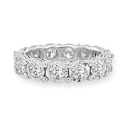 Illusion Set Eternity Band Made In 14K White Gold