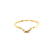 14k Yellow Gold Curved Diamond Wedding Band