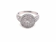 1.00 CTW W/G Double Halo Cluster Diamond Ring