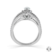 14K WG 1.00ctw Halo Marquise Diamond Fashion Ring