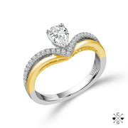 Fancy Modern Pear shape 0.75ctw Diamond Engagement Ring
