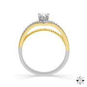 Fancy Modern Pear shape 0.75ctw Diamond Engagement Ring