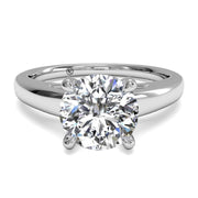 Ritani 1RZ7234 14K White Gold 0.04ctw Solitaire Diamond Engagement Ring | Fame Diamonds