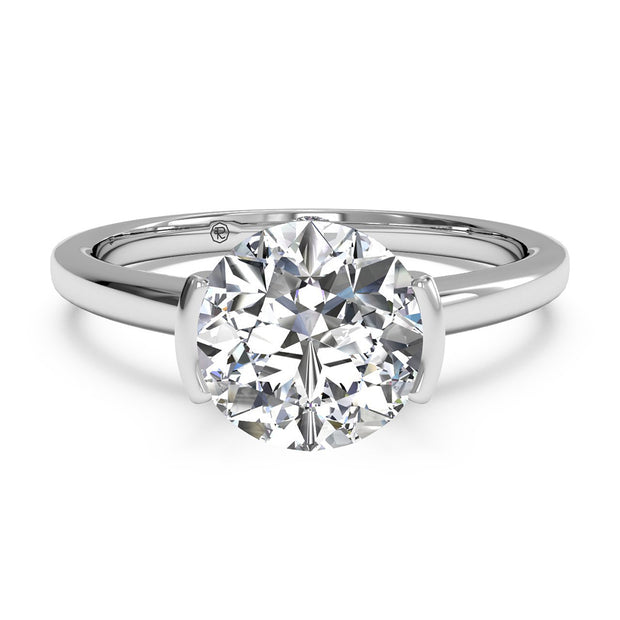 Ritani Collection 1RZ1065P 14K White Gold Round Solitaire Diamond Engagement Ring | Fame Diamonds