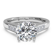 Ritani 1RZ1193 14K White Gold 0.18ctw Round Diamond Engagement Ring | Fame Diamonds