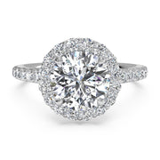Ritani 1RZ1323 14K White Gold 0.45ctw Round Halo Diamond Engagement Ring | Fame Diamonds