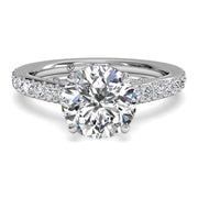 Ritani 1RZ1694 14K White Gold 0.30ctw Round Halo Diamond Wedding Engagement Ring | Fame Diamonds