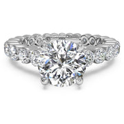 Ritani 1RZ1888 14K White Gold 0.70ctw Round Solitaire Diamond Bezel Engagement Ring | Fame Diamonds