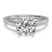 Ritani 1RZ1966 14K White Gold 0.20ctw Solitaire Round Diamond Engagement Ring | Fame Diamonds