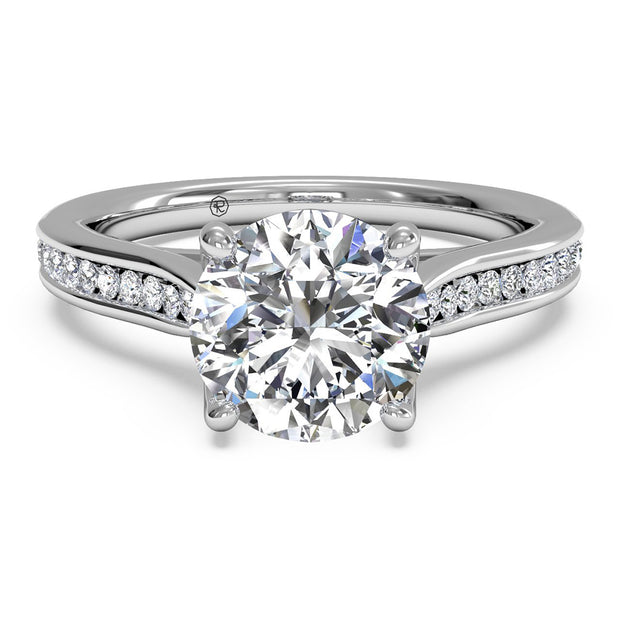 Ritani 1RZ2487 14K White Gold 0.14ctw Solitare Diamond Engagement Ring | Fame Diamonds