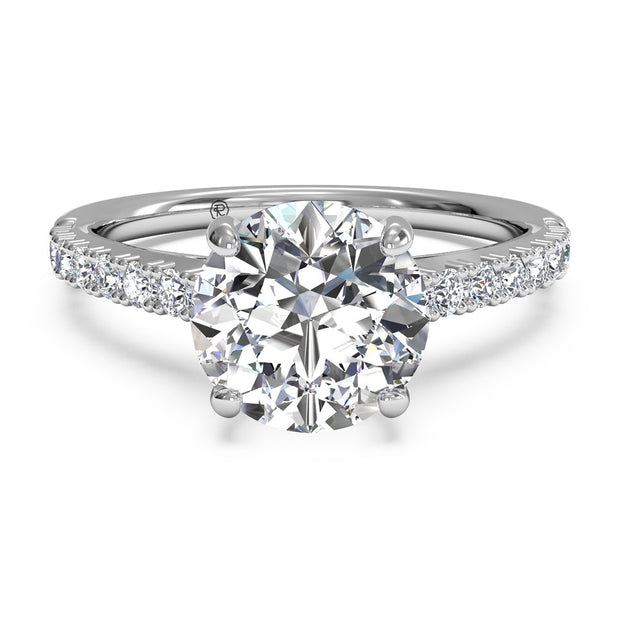 Ritani RZ2489 14K White Gold 0.23ctw Round Solitaire Diamond Engagement Ring | Fame Diamonds