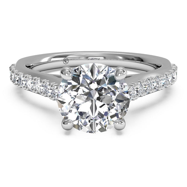 Ritani 1RZ2498 14K White Gold 0.24ctw Round Solitaire Diamond Engagement Ring | Fame Diamonds
