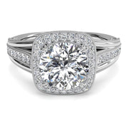 Ritani 1RZ3154 14K White Gold 0.46ctw Halo Diamond Engagement Ring | Fame Diamonds