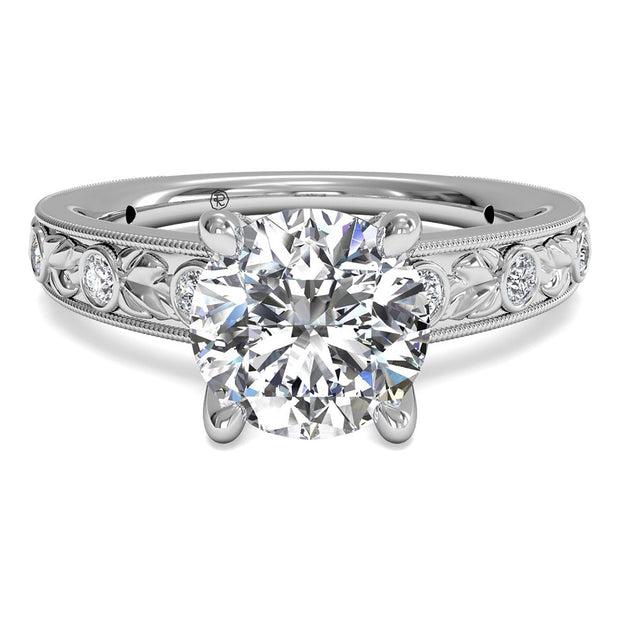 Ritani 1RZ3614 14K White Gold 0.14ctw Solitaire Diamond Engagement Ring | Fame Diamonds