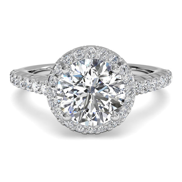 Ritani 1RZ3705 14K White Gold 0.39ctw Halo Diamond Engagement Ring | Fame Diamonds