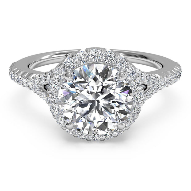 Ritani 1RZ3766 14K White Gold 0.23ctw Halo Diamond Engagement Ring | Fame Diamonds