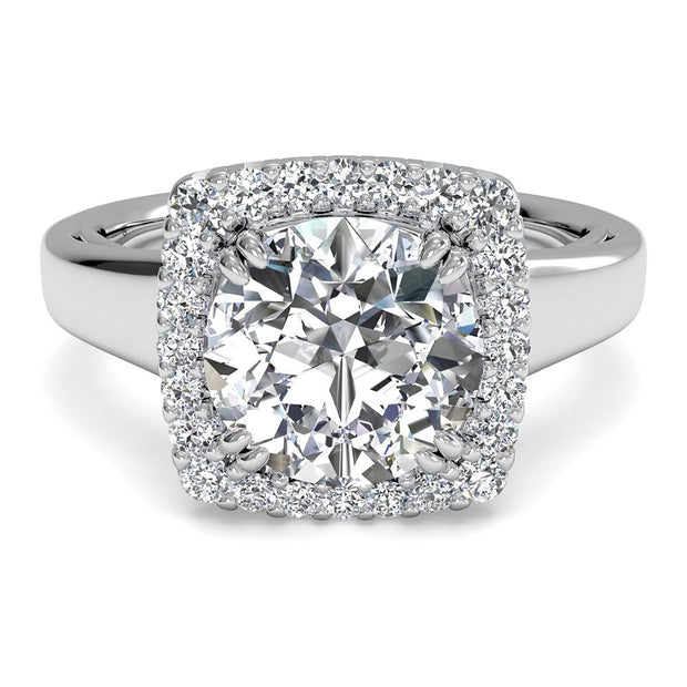 Ritani 1RZ3780 14K White Gold 0.13ctw Halo Diamond Engagement Ring | Fame Diamonds