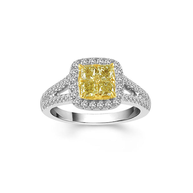 14-k-White-Gold-1.36-ctw-fancy-yellow-white-diamond-illusion-set-ring-Fame-Diamonds