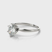 Traditional Classic Oval Cut Knife Edge Diamond Engagement Ring(  0.5 CTW)