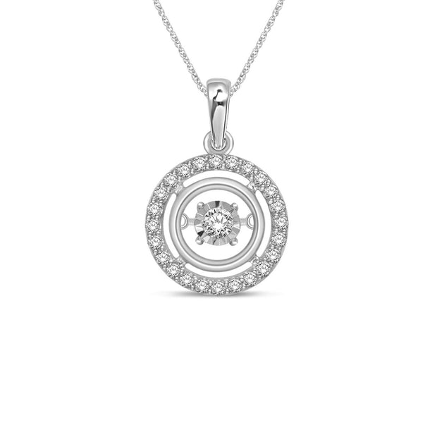 18K Gold 0.042ct Natural Diamond Dancing Pendant Necklace – AINUOSHI