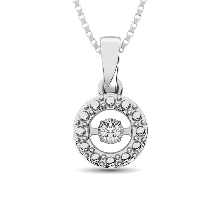 Sterling Silver Moving 0.03ctw Diamond Accent Fashion Pendant