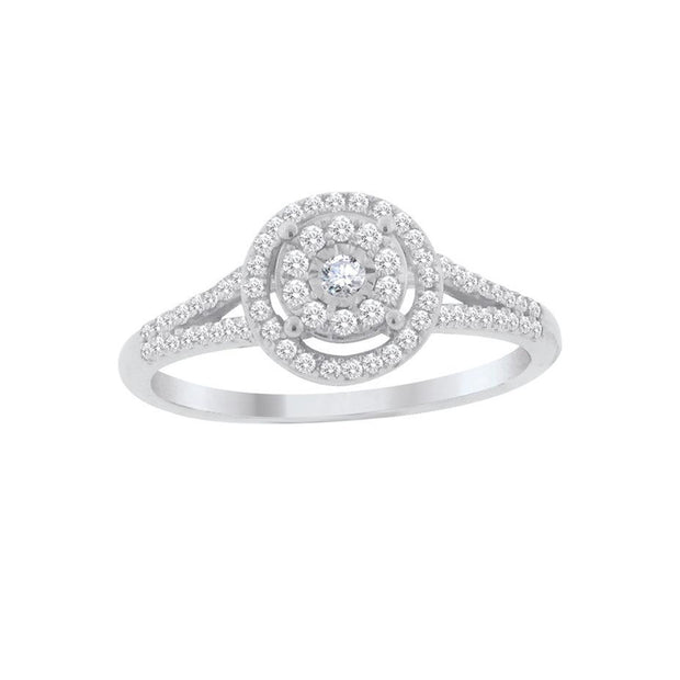10 K White Gold  0.25ctw  Fancy Diamond Ring