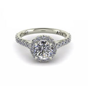 18 K White Gold 0.75ctw  Round Halo stone  Ring  PRMAR180020