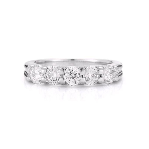 14K-White-Gold-0.25-Ctw-5-stone-Wedding-ring-fame-diamonds