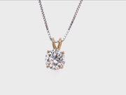 1.00 ct IGI Certified lab grown Diamond Solitaire Pendant in 18K White Gold