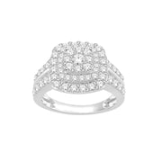 10 K White Gold  1.00ctw  Multi-stones  Engagement Diamond Ring
