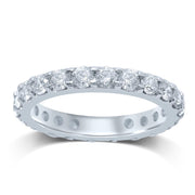 14k white gold shared prong 2 ctw diamond eternity band