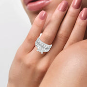 14K 3.00ctw Illusion Quad Princess Diamond Ring