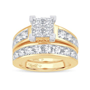 14K 3.00ctw Illusion Quad Princess Diamond Ring